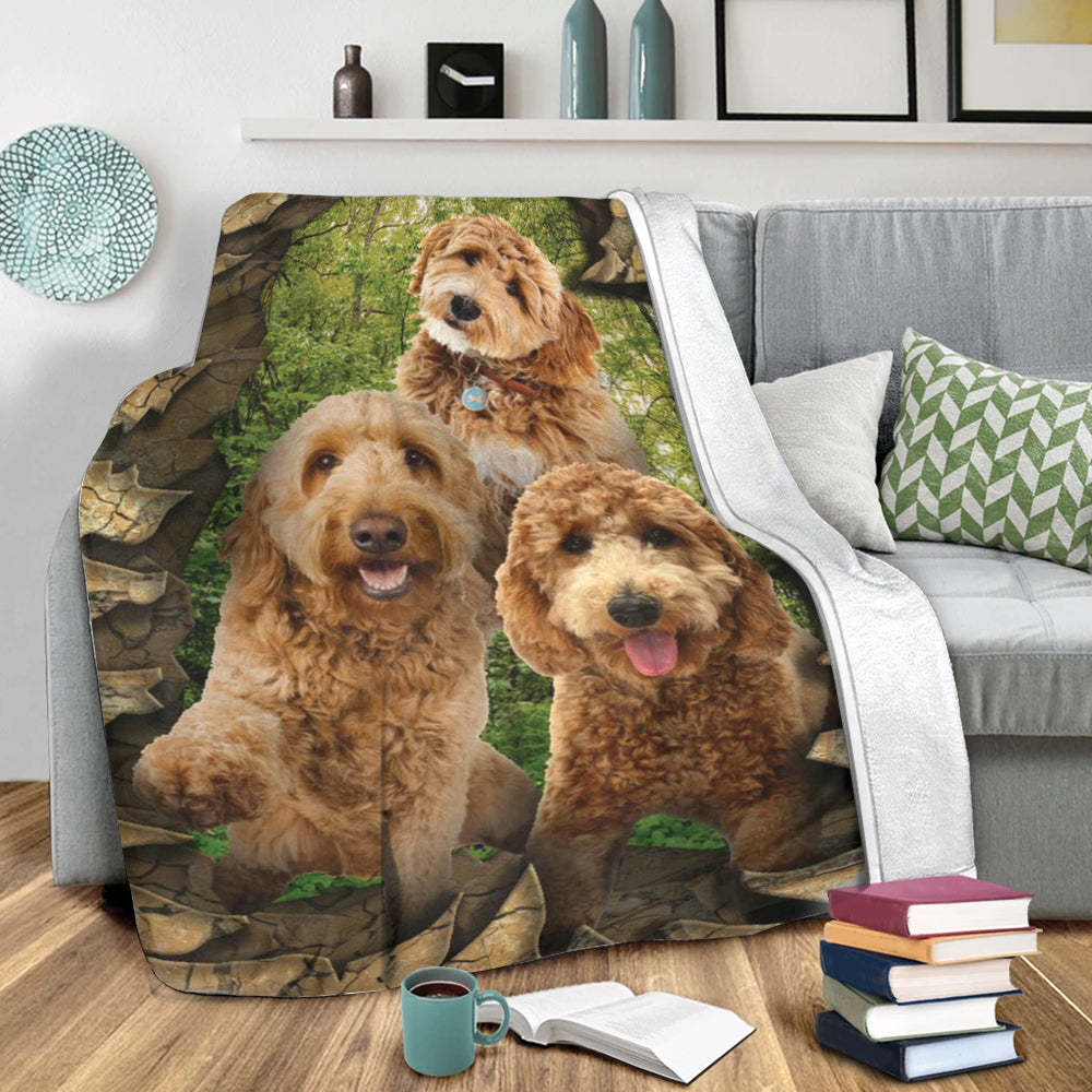 Ohaprints-Fleece-Sherpa-Blanket-Cute-Goldendoodle-Forest-Doodle-Funny-Dog-Gift-Soft-Throw-Blanket-2154-Sherpa Blanket