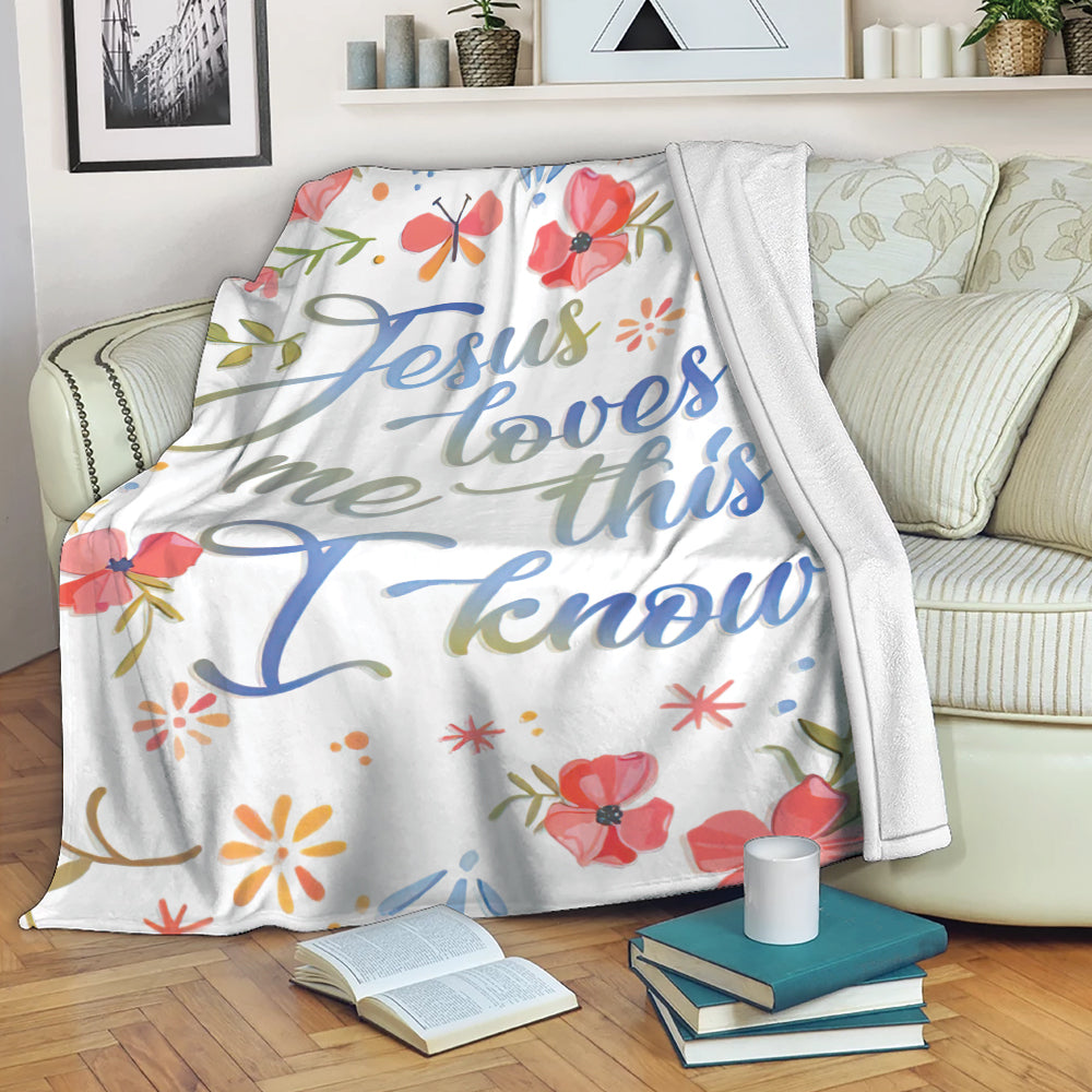 Ohaprints-Fleece-Sherpa-Blanket-Jesus-Loves-Me-This-I-Know-Lovely-Gift-Soft-Throw-Blanket-2157-Fleece Blanket