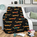 Ohaprints-Fleece-Sherpa-Blanket-Dachshund-Funny-Brown-Pattern-Gift-For-Dog-Lover-Soft-Throw-Blanket-2159-Sherpa Blanket