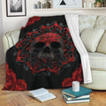 Ohaprints-Fleece-Sherpa-Blanket-Skull-Rose-Flowers-Sugar-Skull-Soft-Throw-Blanket-2069-Fleece Blanket