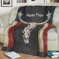 Ohaprints-Fleece-Sherpa-Blanket-Western-Texas-Cow-Skull-Texas-Flag-Wild-West-Cowboy-Custom-Personalized-Name-Soft-Throw-Blanket-2077-Sherpa Blanket