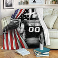 Ohaprints-Fleece-Sherpa-Blanket-Football-Player-Christian-Us-Flag-Cross-Custom-Personalized-Name-Number-Soft-Throw-Blanket-2180-Fleece Blanket