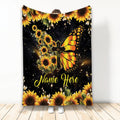 Ohaprints-Fleece-Sherpa-Blanket-Faith-Jesus-Christ-Butterfly-Sunflower-Christian-Gift-Custom-Personalized-Name-Soft-Throw-Blanket-2183-Fleece Blanket