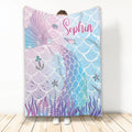 Ohaprints-Fleece-Sherpa-Blanket-Ocean-Mermaid-Scale-Pink-Blue-Gift-For-Girls-Women-Custom-Personalized-Name-Soft-Throw-Blanket-2185-Fleece Blanket