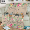 Ohaprints-Fleece-Sherpa-Blanket-Cow-Girl-Horse-God-Says-You-Are-Floral-Unique-Gift-Custom-Personalized-Name-Soft-Throw-Blanket-2186-Sherpa Blanket