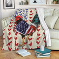 Ohaprints-Fleece-Sherpa-Blanket-Chicken-Rooster-Patriotic-American-Flag-Pattern-Animal-Lover-Soft-Throw-Blanket-2192-Fleece Blanket