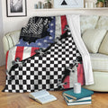 Ohaprints-Fleece-Sherpa-Blanket-Racing-American-&-Checkered-Flag-Pattern-Gift-Custom-Personalized-Name-Number-Soft-Throw-Blanket-2199-Fleece Blanket