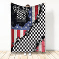 Ohaprints-Fleece-Sherpa-Blanket-Racing-American-&-Checkered-Flag-Pattern-Gift-Custom-Personalized-Name-Number-Soft-Throw-Blanket-2199-Fleece Blanket