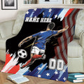 Ohaprints-Fleece-Sherpa-Blanket-Soccer-American-Flag-Pattern-Sport-Gift-Custom-Personalized-Name-Number-Soft-Throw-Blanket-2201-Sherpa Blanket