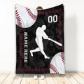 Ohaprints-Fleece-Sherpa-Blanket-Baseball-Ball-Player-Black-Camo-Sports-Gift-Custom-Personalized-Name-Number-Soft-Throw-Blanket-2205-Fleece Blanket