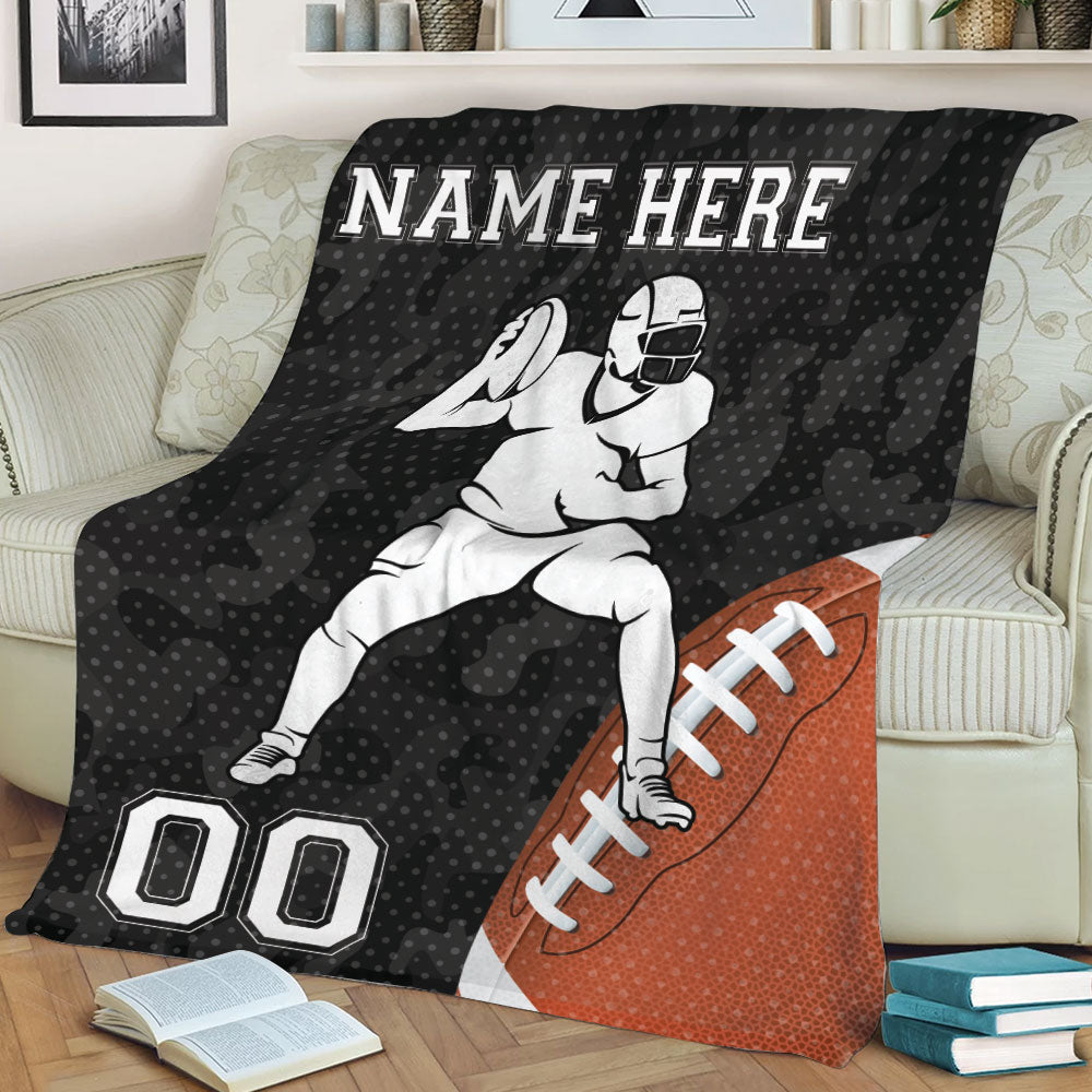 Ohaprints-Fleece-Sherpa-Blanket-American-Football-Black-Camo-Pattern-Gifts-Custom-Personalized-Name-Number-Soft-Throw-Blanket-2207-Sherpa Blanket