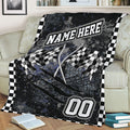 Ohaprints-Fleece-Sherpa-Blanket-Racing-Checkered-Flag-Pattern-Sports-Gift-Custom-Personalized-Name-Number-Soft-Throw-Blanket-2208-Sherpa Blanket