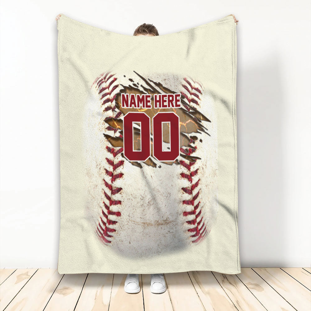 Ohaprints-Fleece-Sherpa-Blanket-Baseball-Vintage-Ball-Pattern-For-Sports-Lover-Custom-Personalized-Name-Number-Soft-Throw-Blanket-2210-Fleece Blanket