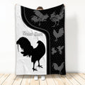 Ohaprints-Fleece-Sherpa-Blanket-Chicken-Rooster-Black-&-White-Unique-Gift-For-Farm-Custom-Personalized-Name-Soft-Throw-Blanket-2211-Fleece Blanket