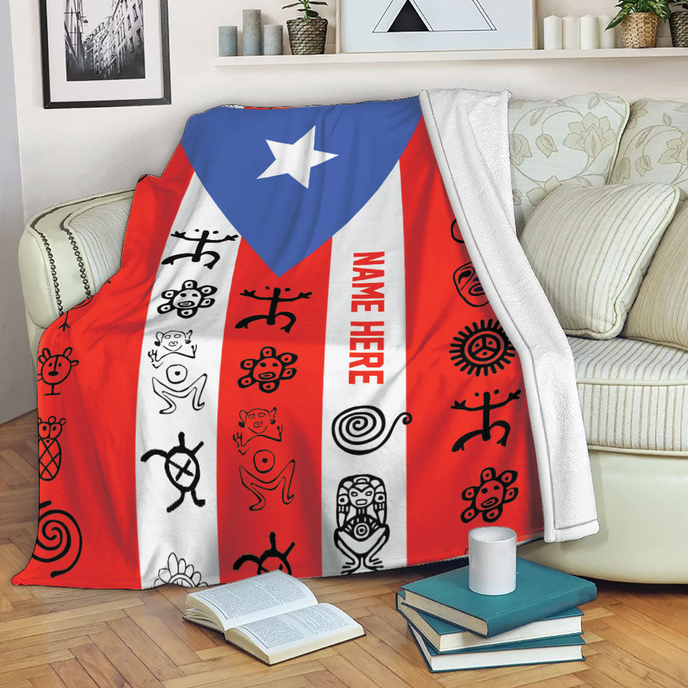 Ohaprints-Fleece-Sherpa-Blanket-Puerto-Rico-Flag-Striped-Star-Proud-Puerto-Rico-Soft-Throw-Blanket-2217-Fleece Blanket