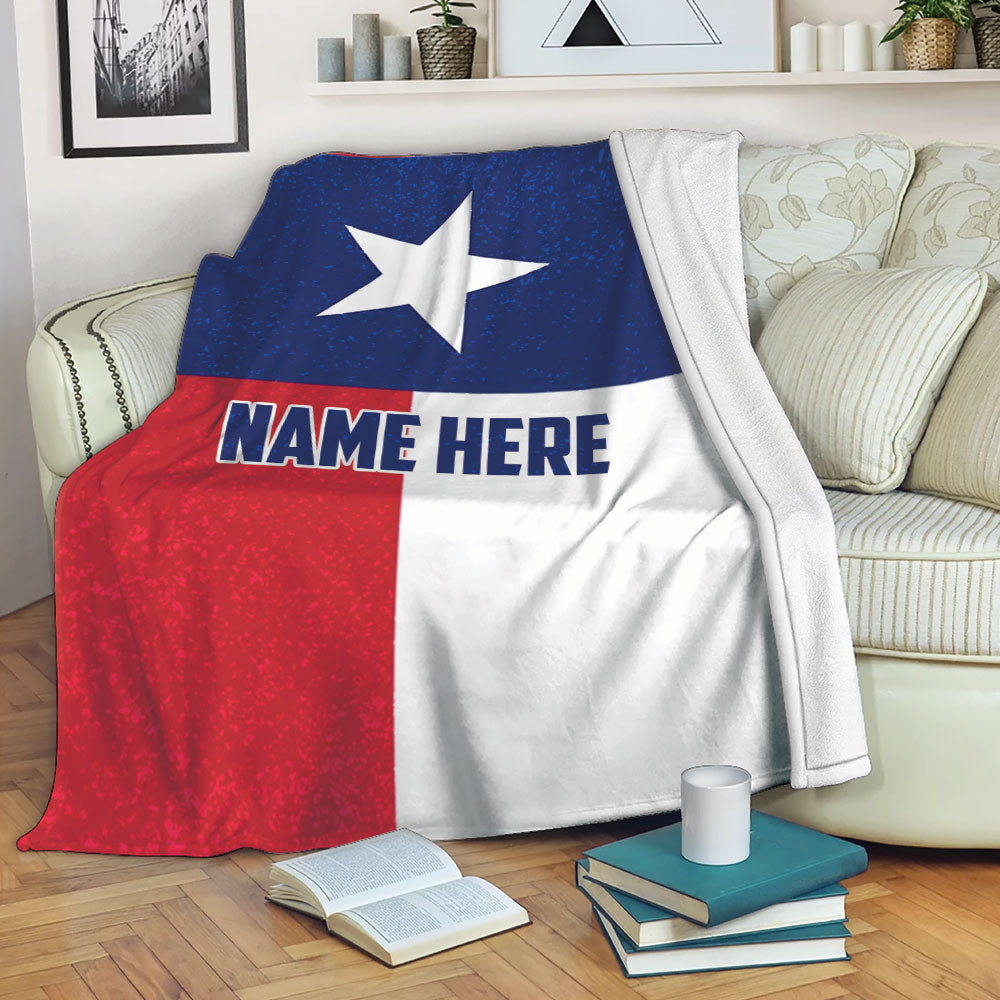 Ohaprints-Fleece-Sherpa-Blanket-Texas-Flag-Wild-West-Western-Texas-Flag-Custom-Personalized-Name-Soft-Throw-Blanket-2222-Fleece Blanket