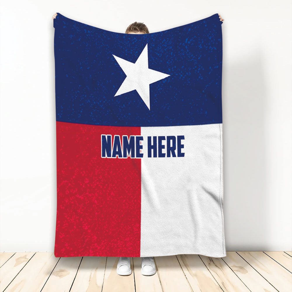 Ohaprints-Fleece-Sherpa-Blanket-Texas-Flag-Wild-West-Western-Texas-Flag-Custom-Personalized-Name-Soft-Throw-Blanket-2222-Fleece Blanket