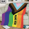 Ohaprints-Fleece-Sherpa-Blanket-Lgbtq-Rainbow-Lgbt-Flag-Pride-Love-Is-Love-Wins-Custom-Personalized-Name-Soft-Throw-Blanket-2223-Sherpa Blanket