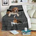 Ohaprints-Fleece-Sherpa-Blanket-Beagle-Striped-Pattern-Black-Striped-Pattern-Animal-Pet-Dog-Soft-Throw-Blanket-2241-Fleece Blanket