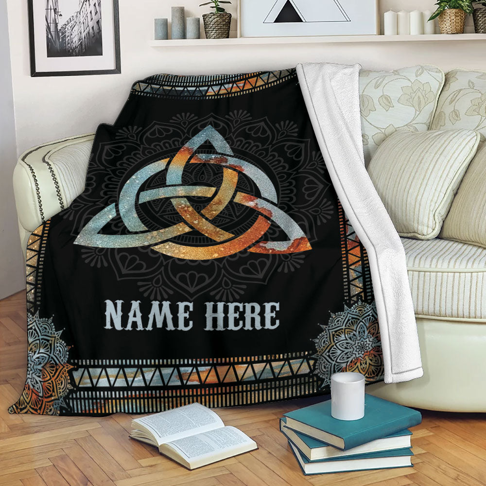 Ohaprints-Fleece-Sherpa-Blanket-Celtic-Knot-Triquetra-Wicca-Pagan-Magical-Mandala-Custom-Personalized-Name-Soft-Throw-Blanket-2245-Fleece Blanket