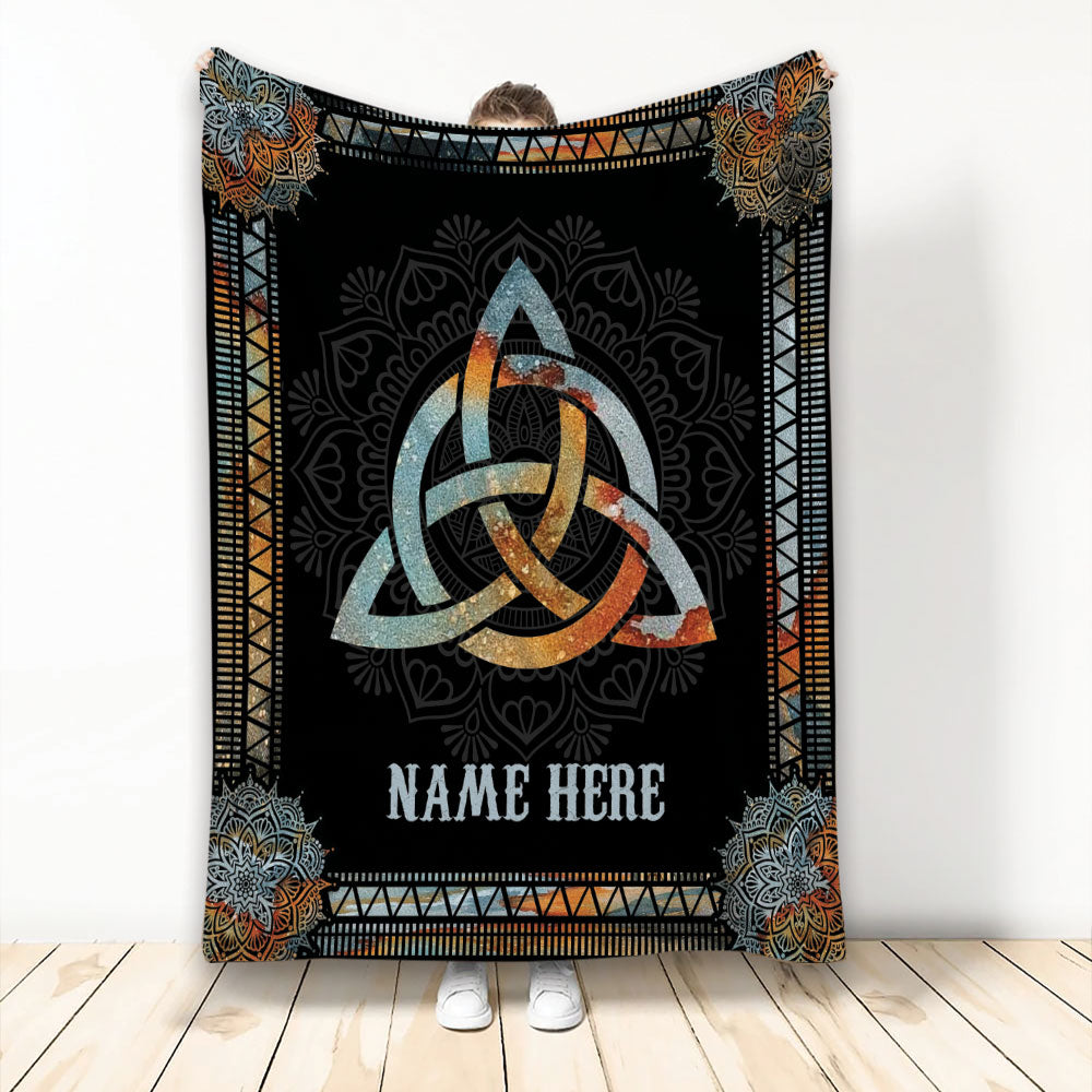 Ohaprints-Fleece-Sherpa-Blanket-Celtic-Knot-Triquetra-Wicca-Pagan-Magical-Mandala-Custom-Personalized-Name-Soft-Throw-Blanket-2245-Fleece Blanket