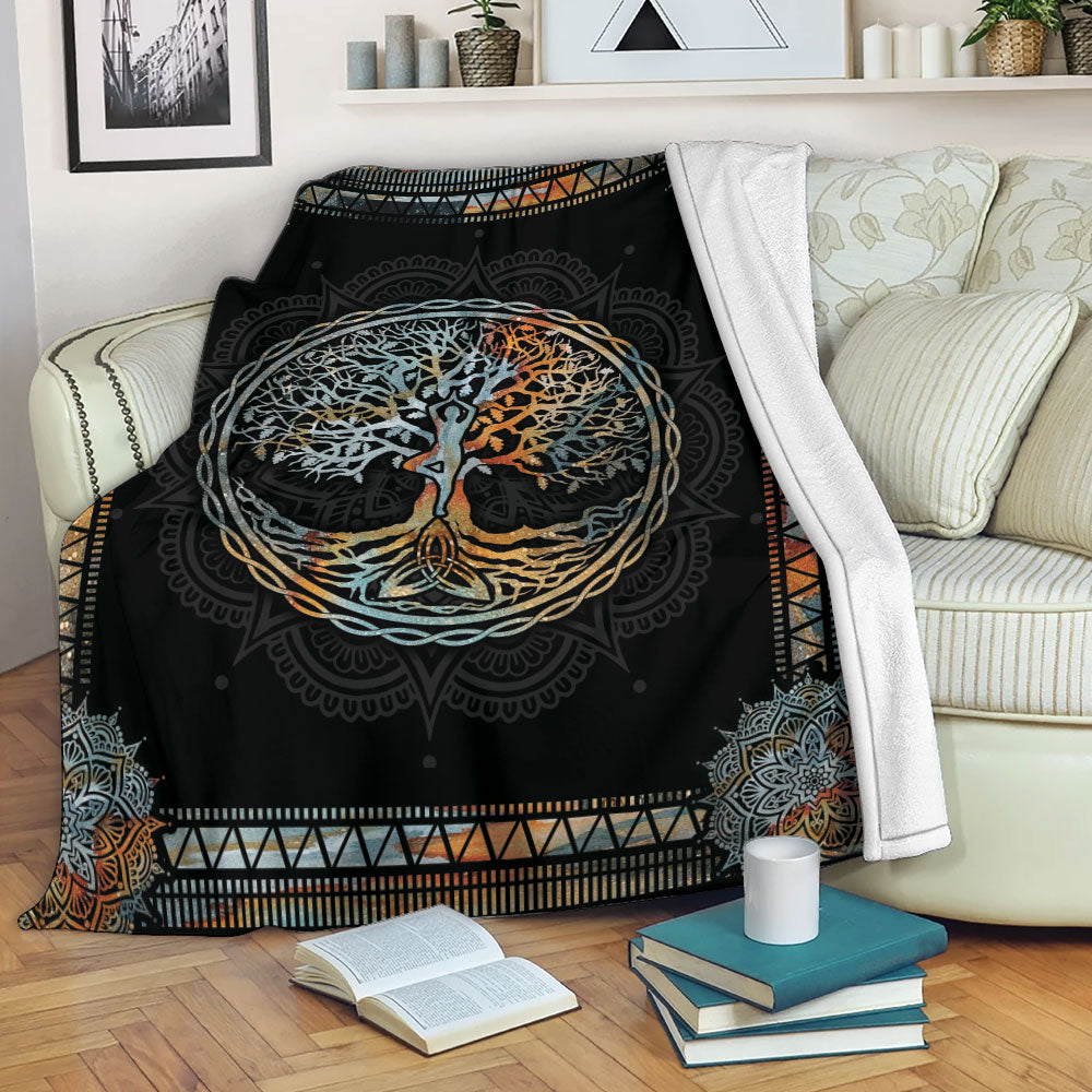 Ohaprints-Fleece-Sherpa-Blanket-Celtic-Viking-Tree-Yggdrasil-The-Tree-Of-Life-Viking-Gifts-Soft-Throw-Blanket-2255-Fleece Blanket