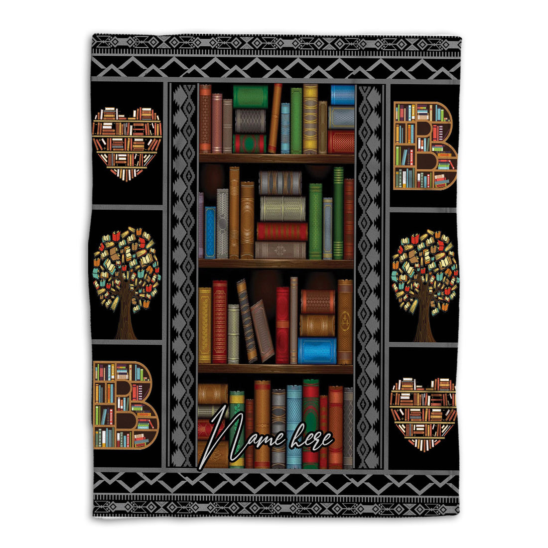 Ohaprints-Fleece-Sherpa-Blanket-Love-Book-Bookworm-Book-Nerd-Unique-Boho-Reader-Custom-Personalized-Name-Soft-Throw-Blanket-34-Fleece Blanket