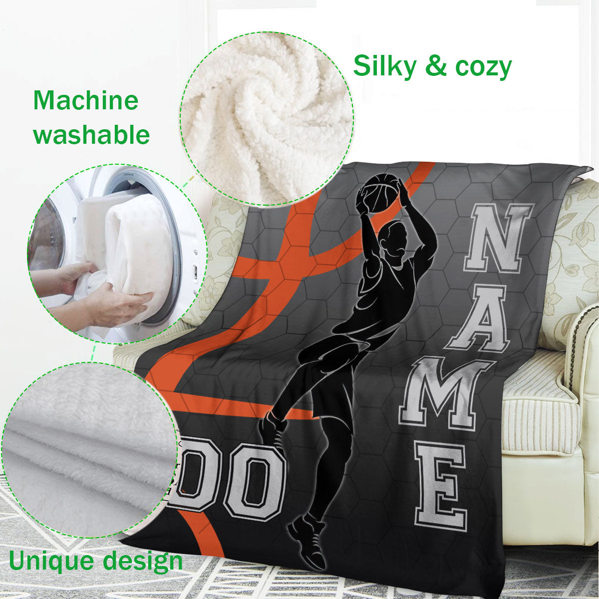Ohaprints-Fleece-Sherpa-Blanket-Basketball-Gift-For-Son-Boy-Men-Custom-Personalized-Name-Number-Soft-Throw-Blanket-42-Fleece Blanket