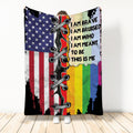 Ohaprints-Fleece-Sherpa-Blanket-American-Us-Rainbow-Flag-Lgbt-Gay-Lesbian-Pride-I-Am-Brave-Soft-Throw-Blanket-1130-Sherpa Blanket