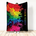 Ohaprints-Fleece-Sherpa-Blanket-Watercolor-Art-Rainbow-Colorful-Soft-Throw-Blanket-404-Sherpa Blanket