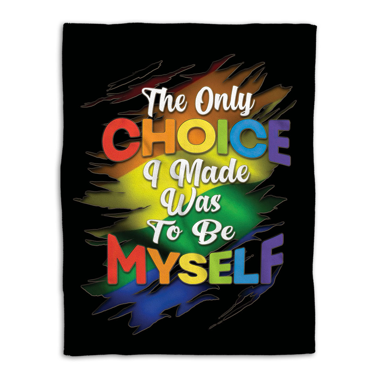 Ohaprints-Fleece-Sherpa-Blanket-The-Only-Choice-To-Be-Myself-Lgbt-Pride-Rainbow-Crack-Pattern-Soft-Throw-Blanket-500-Fleece Blanket