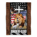 Ohaprints-Fleece-Sherpa-Blanket-One-Nation-Under-God-Vintage-Eagle-Lion-Lamb-Jesus-Cross-Vintage-Soft-Throw-Blanket-411-Fleece Blanket