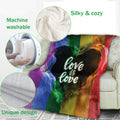 Ohaprints-Fleece-Sherpa-Blanket-Love-Is-Love-Rainbow-Flag-Heart-Lgbt-Gay-Lesbian-Pride-Soft-Throw-Blanket-1132-Fleece Blanket