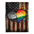 Ohaprints-Fleece-Sherpa-Blanket-Dont-Hide-Your-Pride-America-Us-Flag-Rainbow-Heart-Lgbt-Pride-Soft-Throw-Blanket-1134-Fleece Blanket