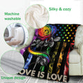 Ohaprints-Fleece-Sherpa-Blanket-Love-Is-Love-Rainbow-American-Us-Flag-Rose-Lgbt-Pride-Soft-Throw-Blanket-474-Fleece Blanket