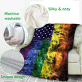 Ohaprints-Fleece-Sherpa-Blanket-Rainbow-Smoke-American-Us-Flag-Lgbt-Pride-Gay-Lesbian-Soft-Throw-Blanket-449-Fleece Blanket