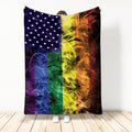 Ohaprints-Fleece-Sherpa-Blanket-Rainbow-Smoke-American-Us-Flag-Lgbt-Pride-Gay-Lesbian-Soft-Throw-Blanket-449-Sherpa Blanket