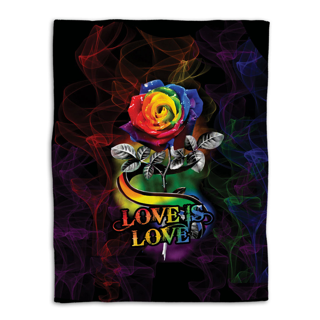 Ohaprints-Fleece-Sherpa-Blanket-Love-Is-Love-Rainbow-Rose-Smoke-Lgbt-Gay-Lesbian-Soft-Throw-Blanket-389-Fleece Blanket