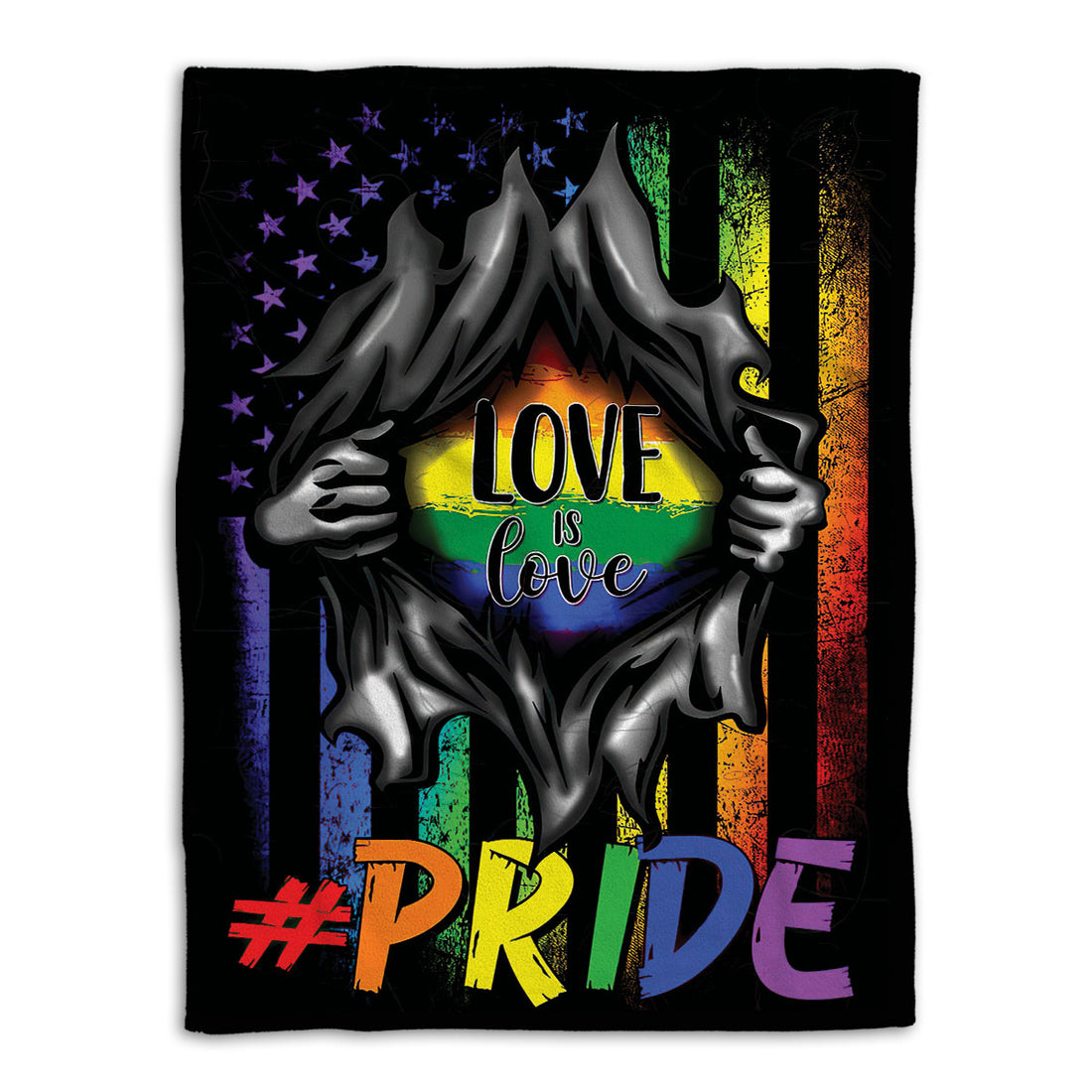 Ohaprints-Fleece-Sherpa-Blanket-Love-Is-Love-American-Us-Rainbow-Flag-Lgbt-Pride-Gay-Lesbian-Soft-Throw-Blanket-563-Fleece Blanket