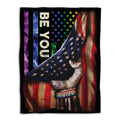 Ohaprints-Fleece-Sherpa-Blanket-Lgbt-Pride-Be-You-American-Us-Rainbow-Flag-Gay-Lesbian-Soft-Throw-Blanket-511-Fleece Blanket