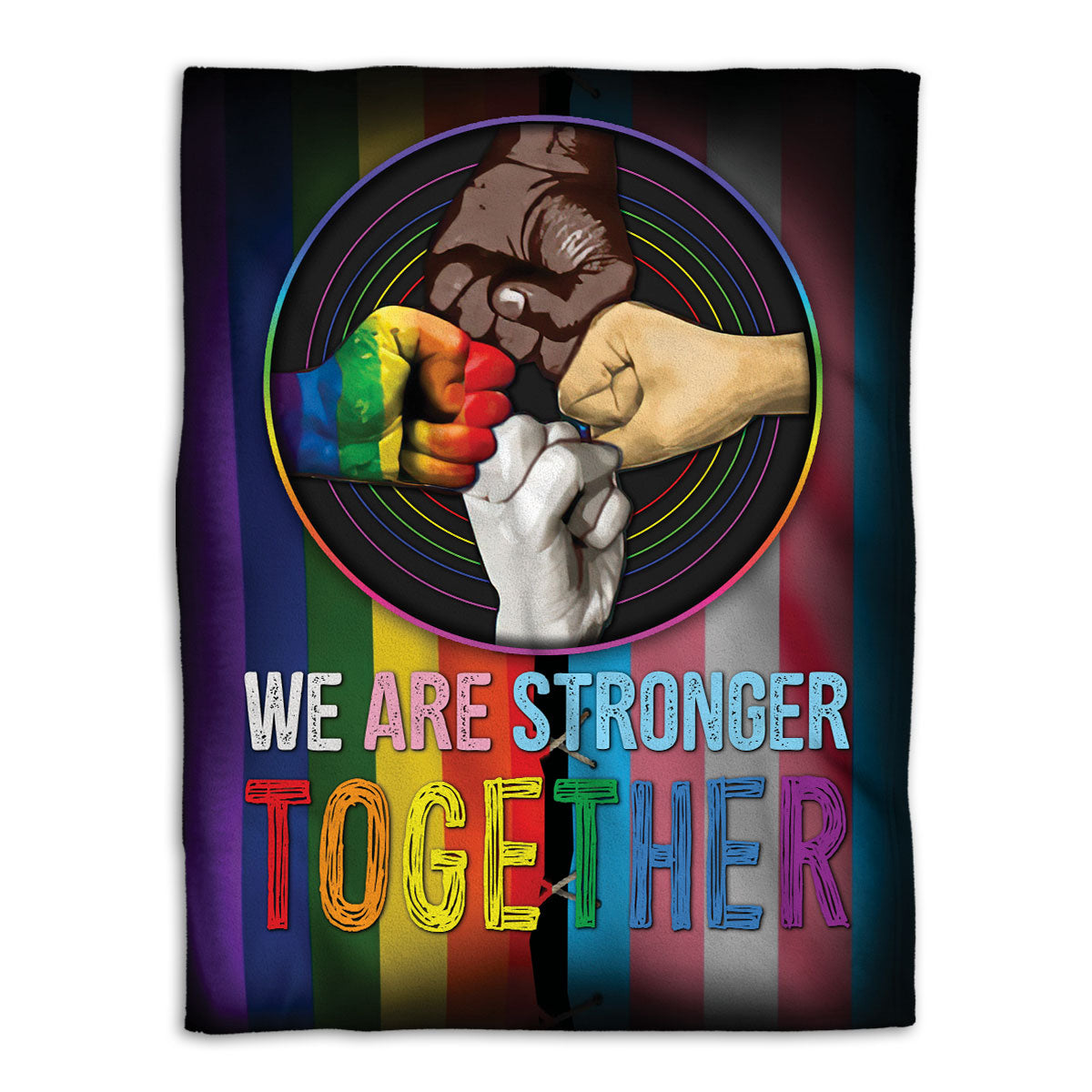 Ohaprints-Fleece-Sherpa-Blanket-We-Are-Stronger-Together-Lgbt-Pride-Soft-Throw-Blanket-713-Fleece Blanket