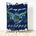 Ohaprints-Fleece-Sherpa-Blanket-God-Say-You-Are-Sea-Turtle-White-Flower-Pattern-Soft-Throw-Blanket-523-Sherpa Blanket