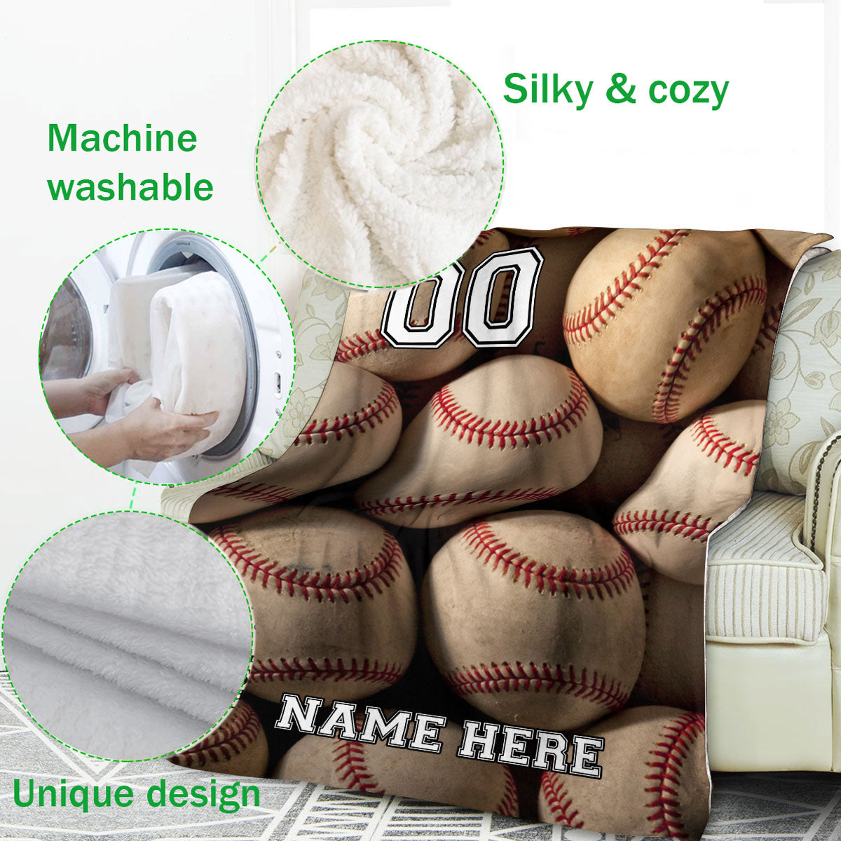 Ohaprints-Fleece-Sherpa-Blanket-Baseball-Gift-For-Son-Boy-Custom-Personalized-Name-Number-Soft-Throw-Blanket-127-Fleece Blanket