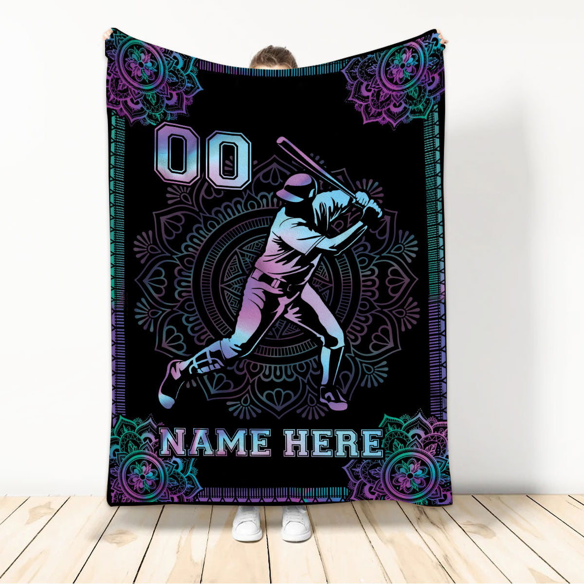 Ohaprints-Fleece-Sherpa-Blanket-Baseball-Gift-For-Son-Boy-Custom-Personalized-Name-Number-Soft-Throw-Blanket-135-Sherpa Blanket