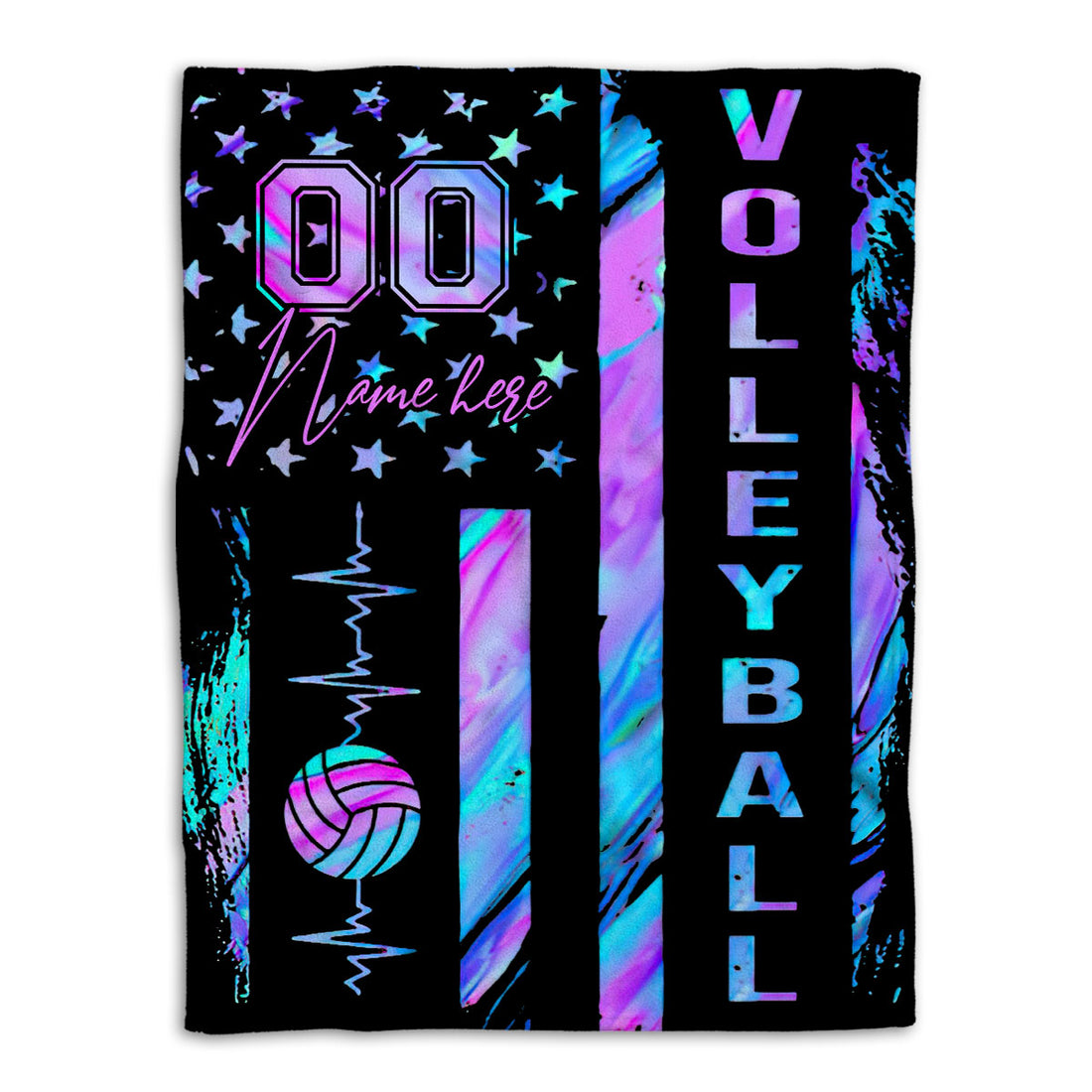 Ohaprints-Fleece-Sherpa-Blanket-Volleyball-Gift-For-Daughter-Girl-Custom-Personalized-Name-Number-Soft-Throw-Blanket-143-Fleece Blanket