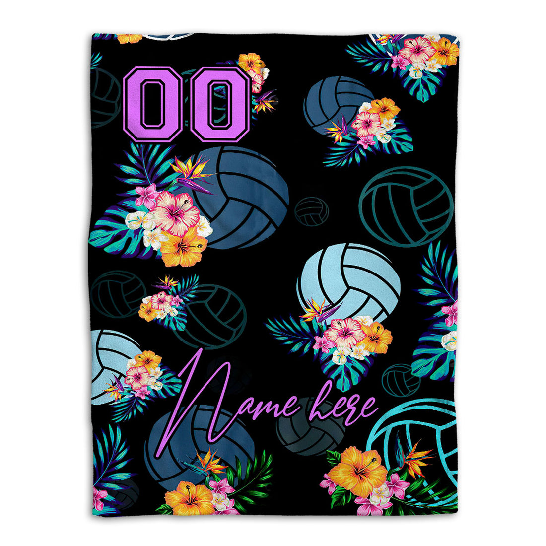 Ohaprints-Fleece-Sherpa-Blanket-Volleyball-Gift-For-Daughter-Girl-Custom-Personalized-Name-Number-Soft-Throw-Blanket-148-Fleece Blanket