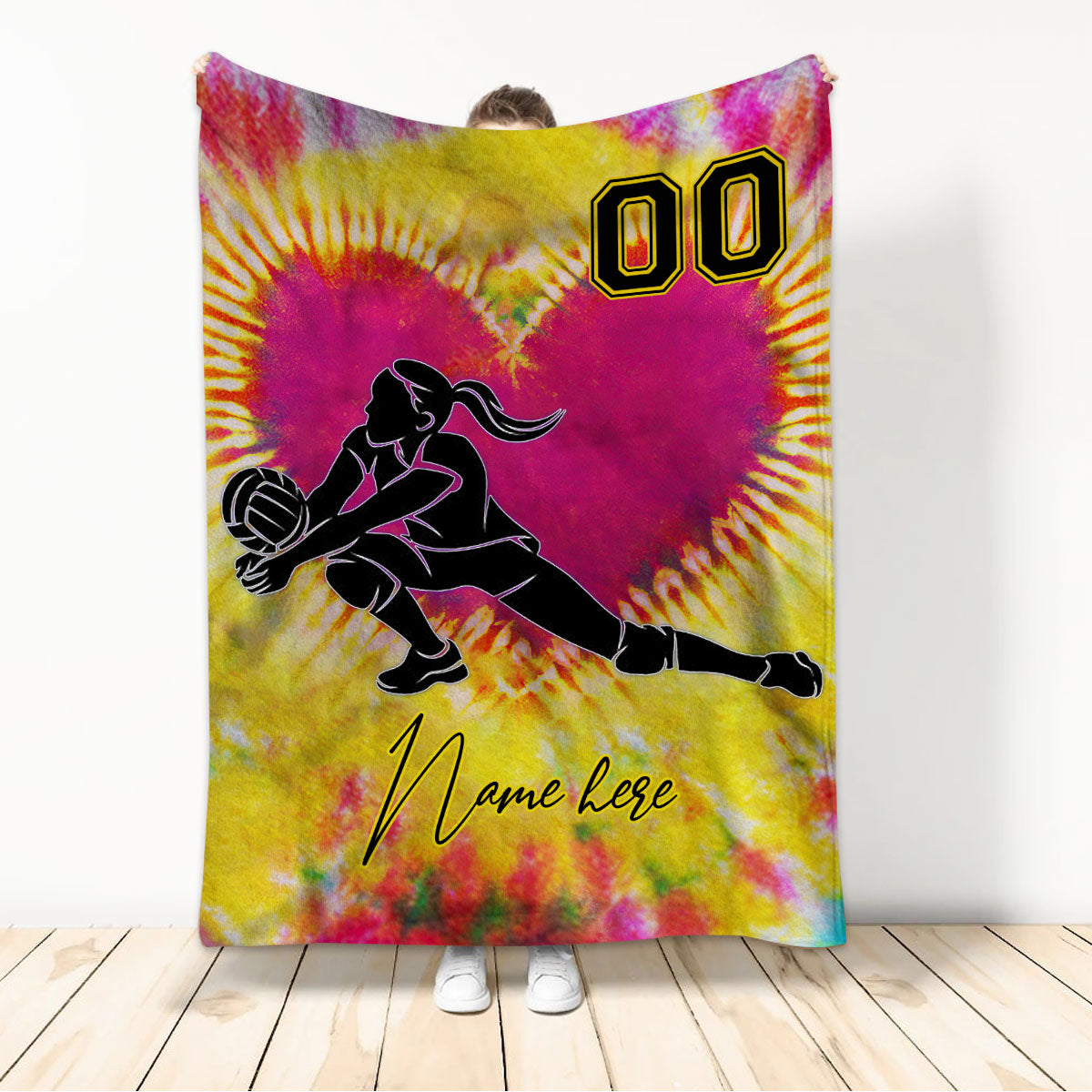 Ohaprints-Fleece-Sherpa-Blanket-Volleyball-Gift-For-Daughter-Girl-Custom-Personalized-Name-Number-Soft-Throw-Blanket-169-Sherpa Blanket