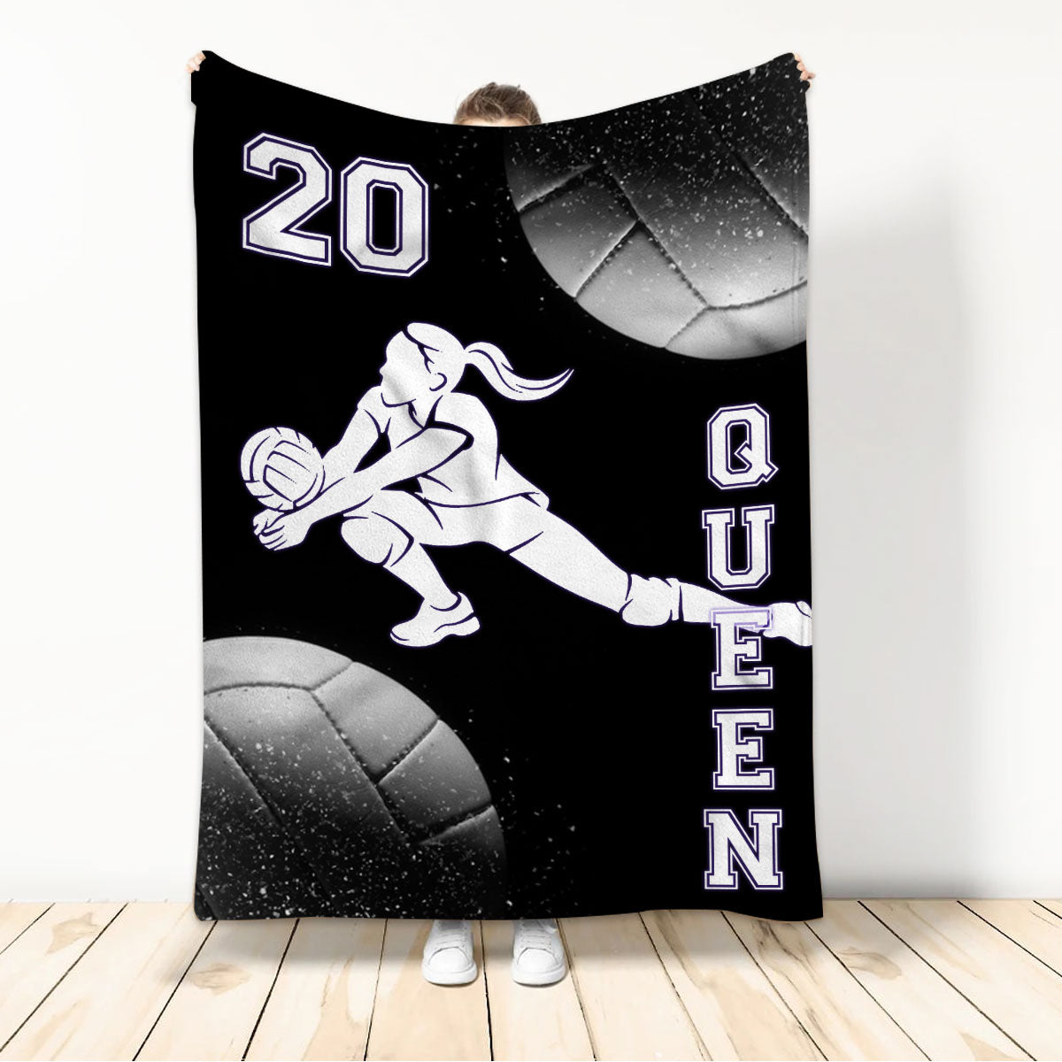 Ohaprints-Fleece-Sherpa-Blanket-Volleyball-Gift-For-Daughter-Girl-Custom-Personalized-Name-Number-Soft-Throw-Blanket-181-Sherpa Blanket