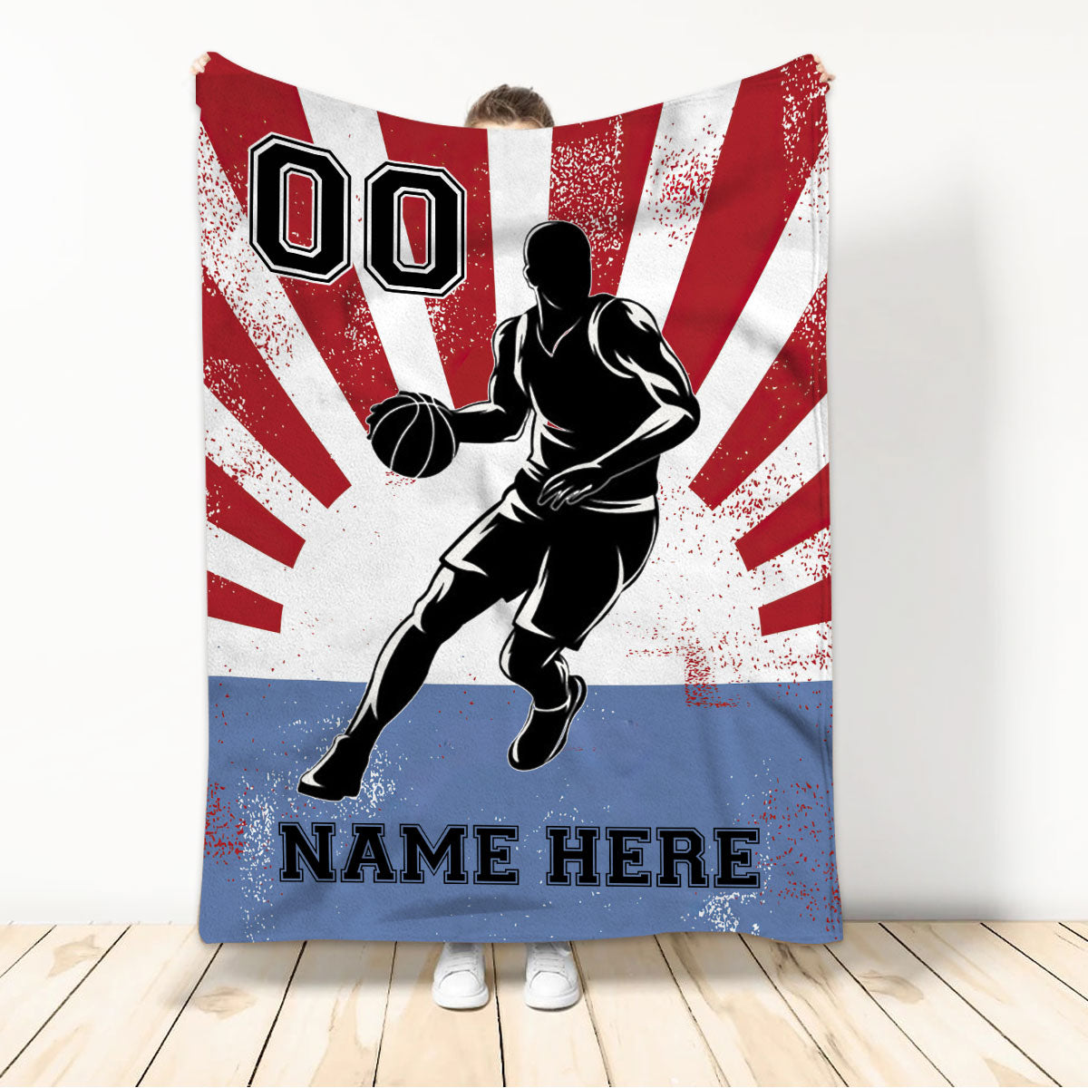 Ohaprints-Fleece-Sherpa-Blanket-Basketball-Gift-For-Son-Boy-Men-Custom-Personalized-Name-Number-Soft-Throw-Blanket-188-Sherpa Blanket