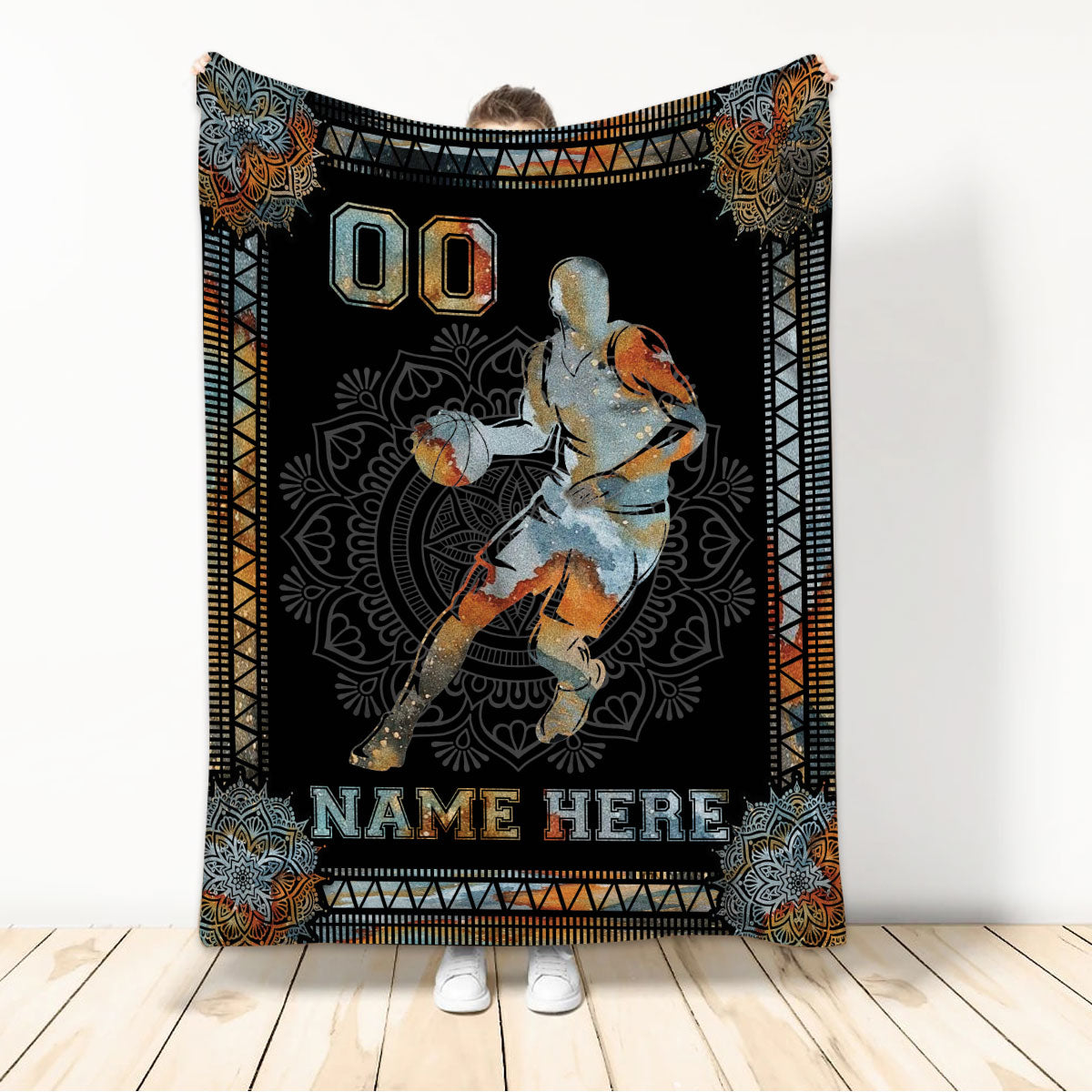 Ohaprints-Fleece-Sherpa-Blanket-Basketball-Gift-For-Son-Boy-Men-Custom-Personalized-Name-Number-Soft-Throw-Blanket-191-Sherpa Blanket